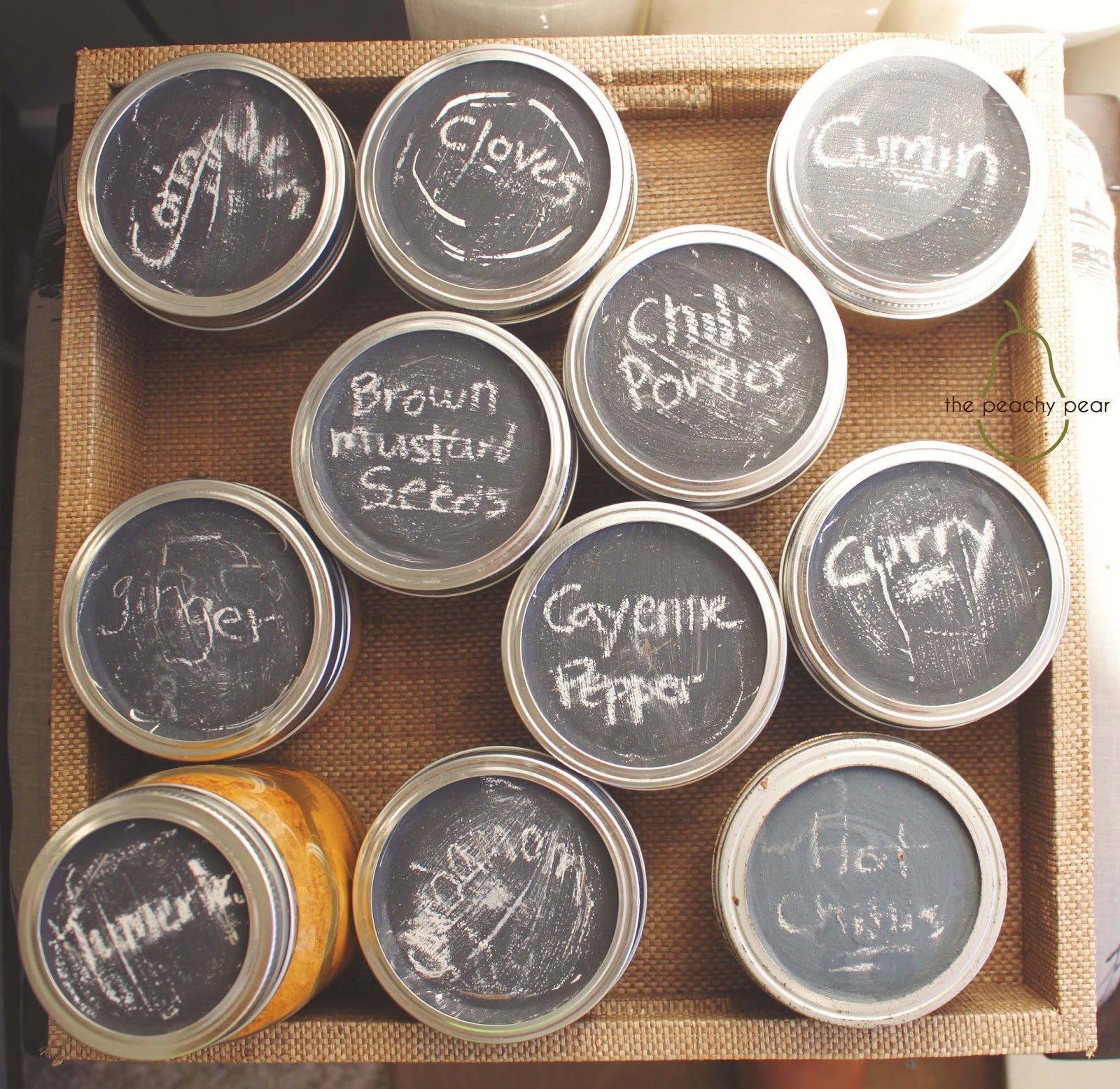 the peachy pear DIY Chalk Board Mason Jars, with homemade chalkboard