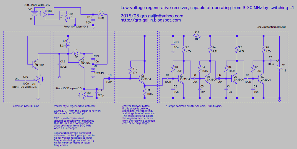 qrpgaijin A 1.2volt Vackarstyle minimalist regenerative receiver