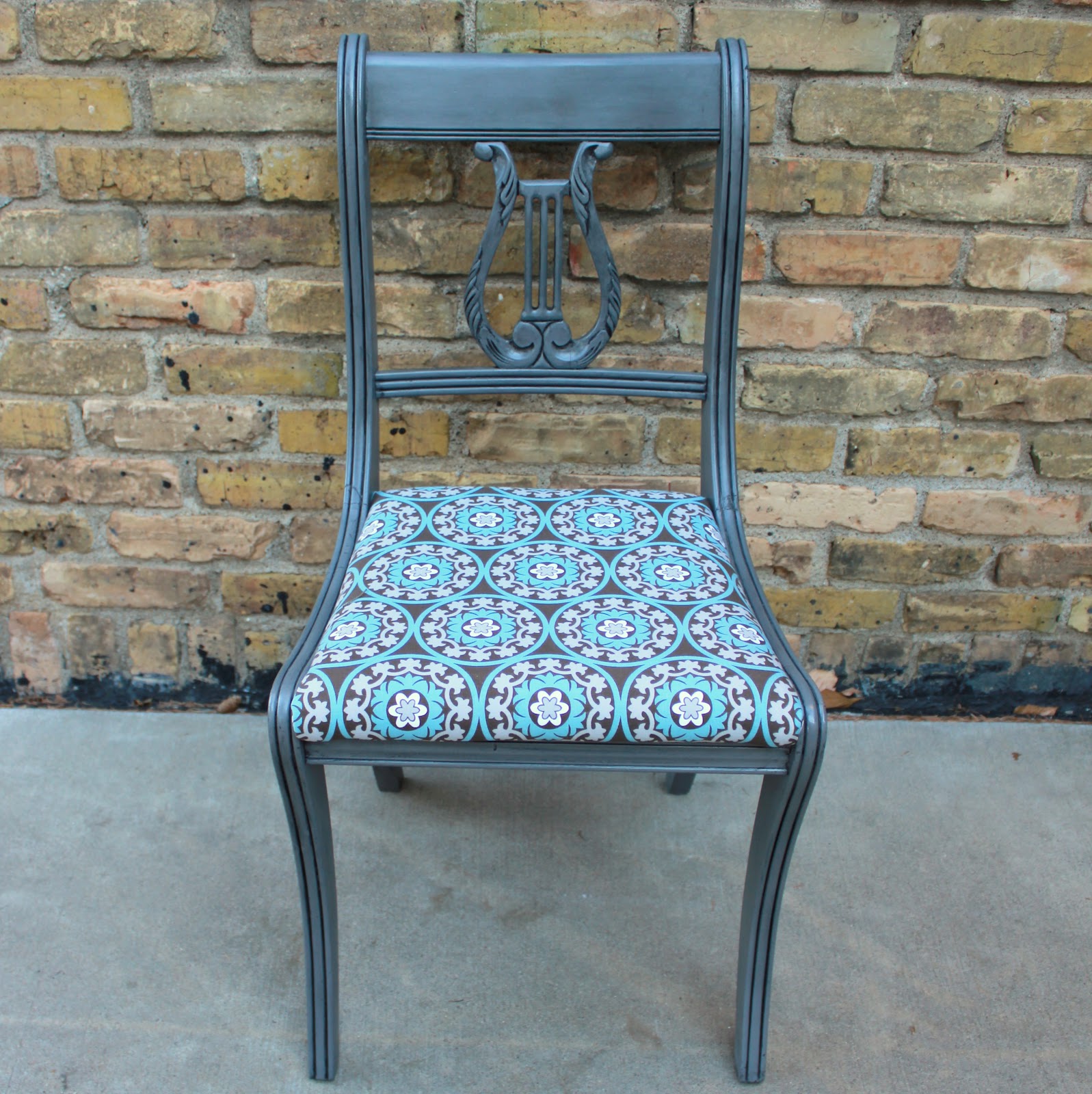Antique White: Before & After: Gray Harp Back Chair before & after: gray harp back chair - Antique White: Before & After: Gray Harp Back Chair
