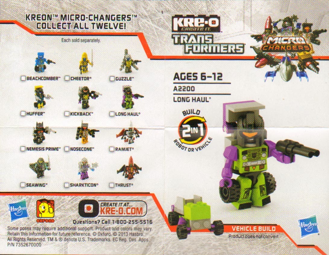 KreO Transformers 2013 Series 3 Mini Figures Micro Changers Long Haul