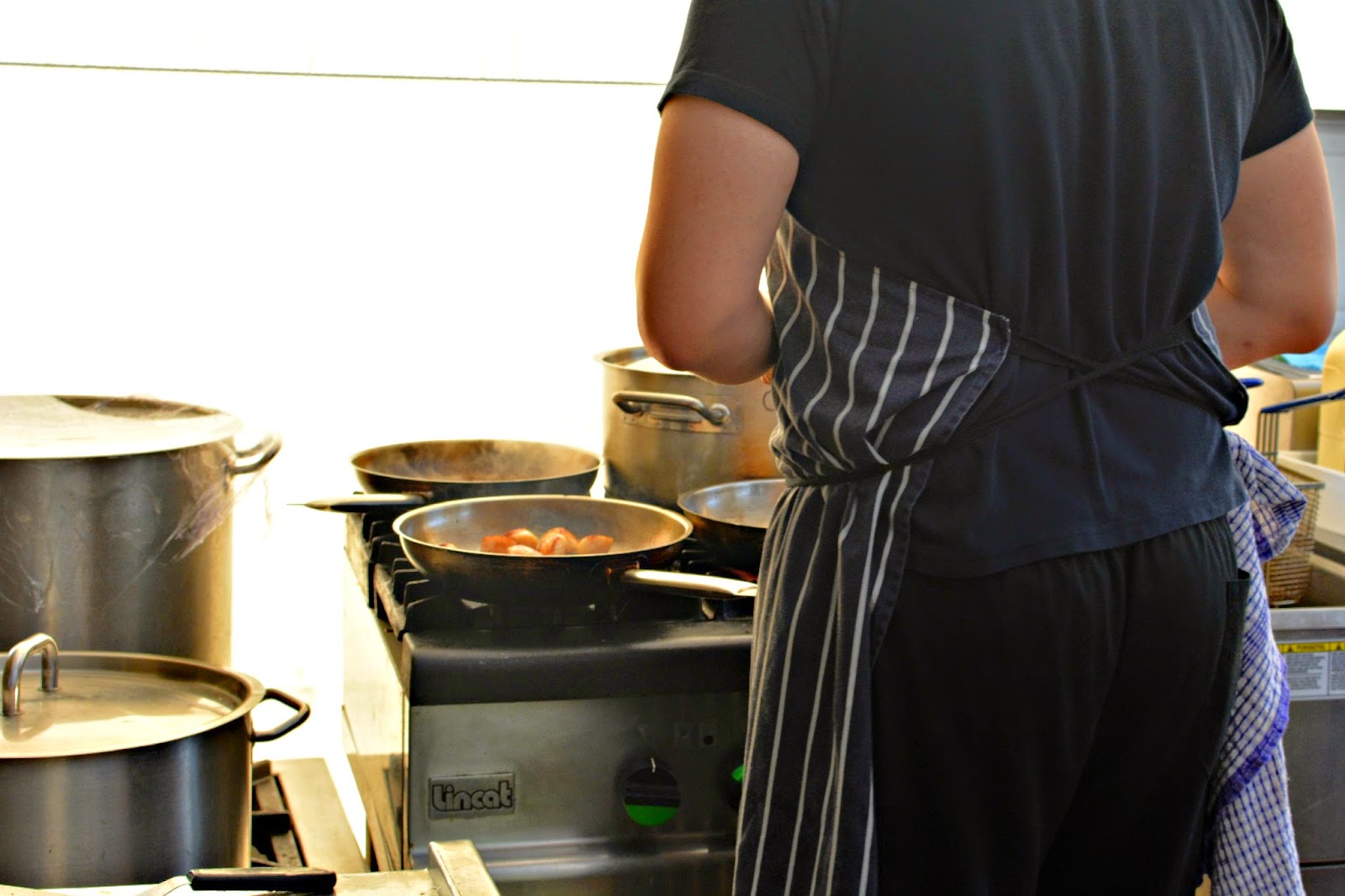 Kitchen at Hell Bay Hotel Crab Shack on Bryher Isles of Scilly