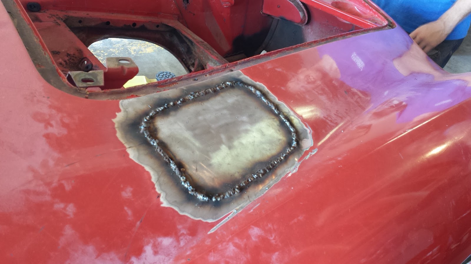 Our 1971 Karmann Ghia Project Project Shaving The Gas Filler Door