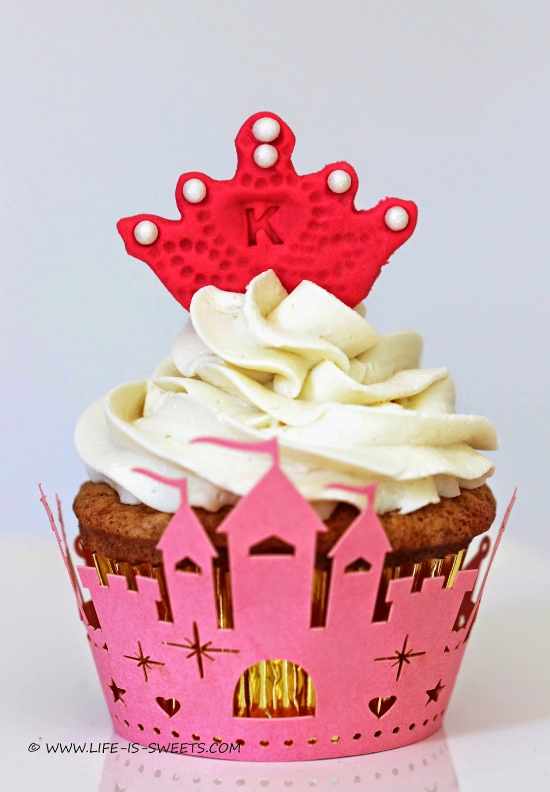 Life Is Sweets Custom Made Fondant Princess Crown Cupcake Toppers