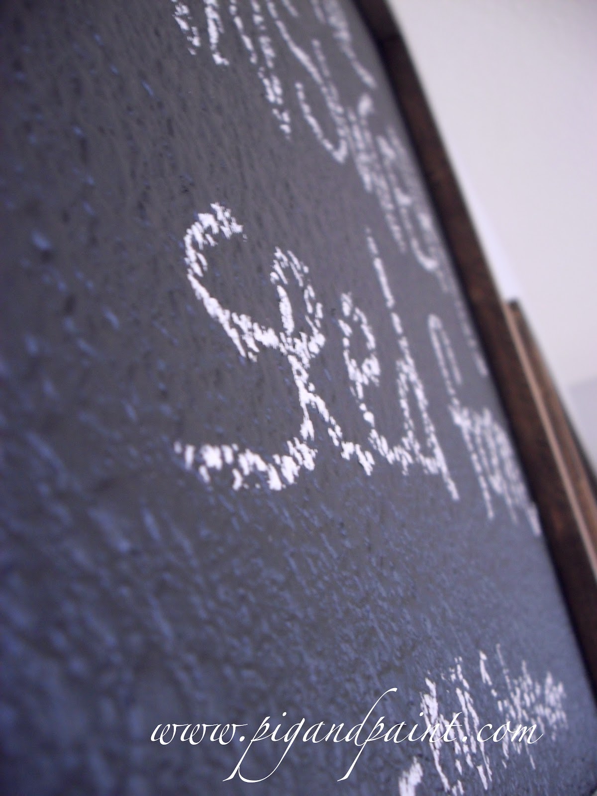 Pig and Paint Using Chalkboard Paint on Heavily Textured Walls