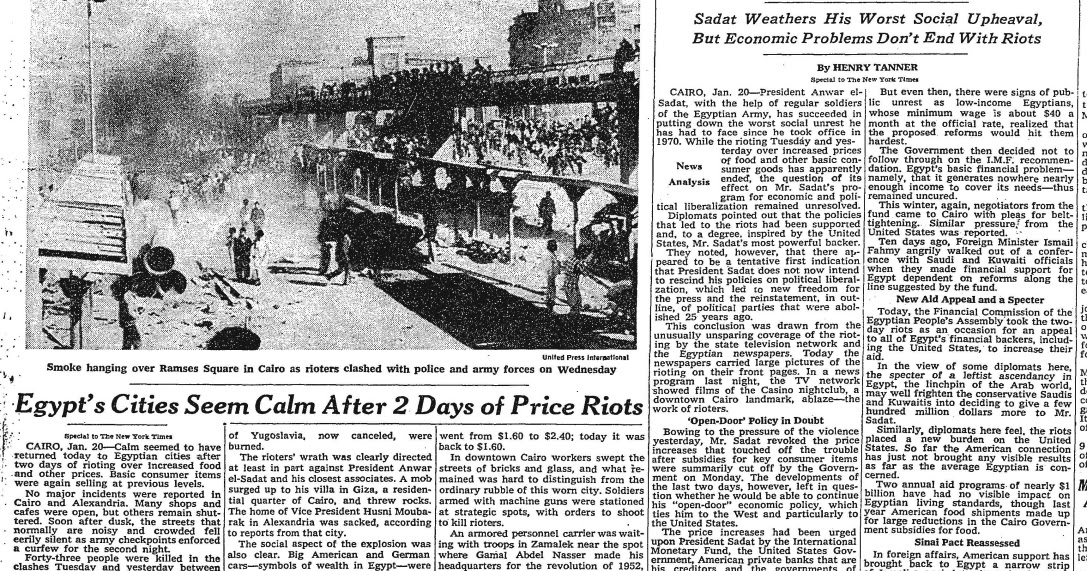 1977 Egyptian Bread Riots. Will History Repeat?