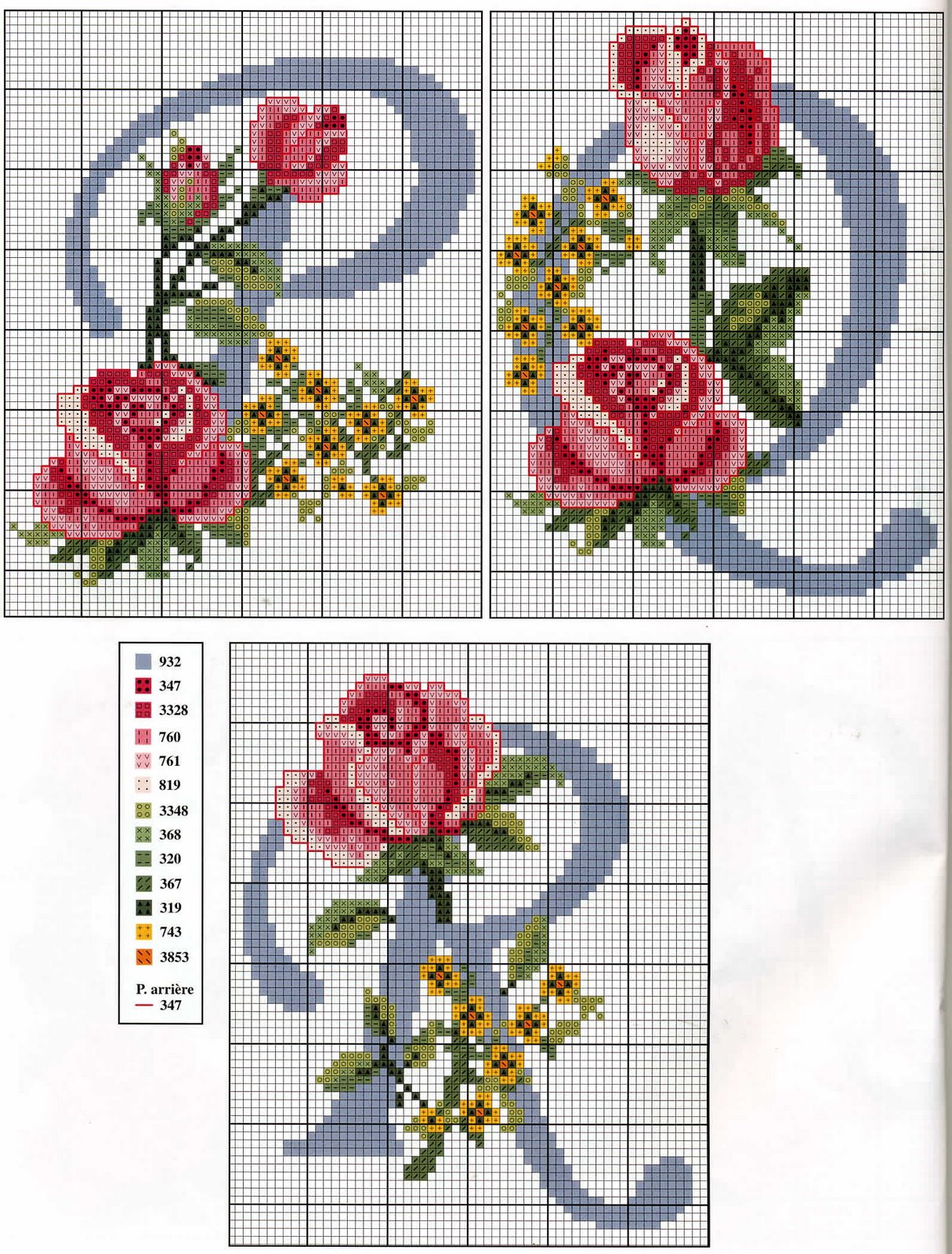 Una Locura de ideas !!! de punto de cruz: Abecedario de letras azules