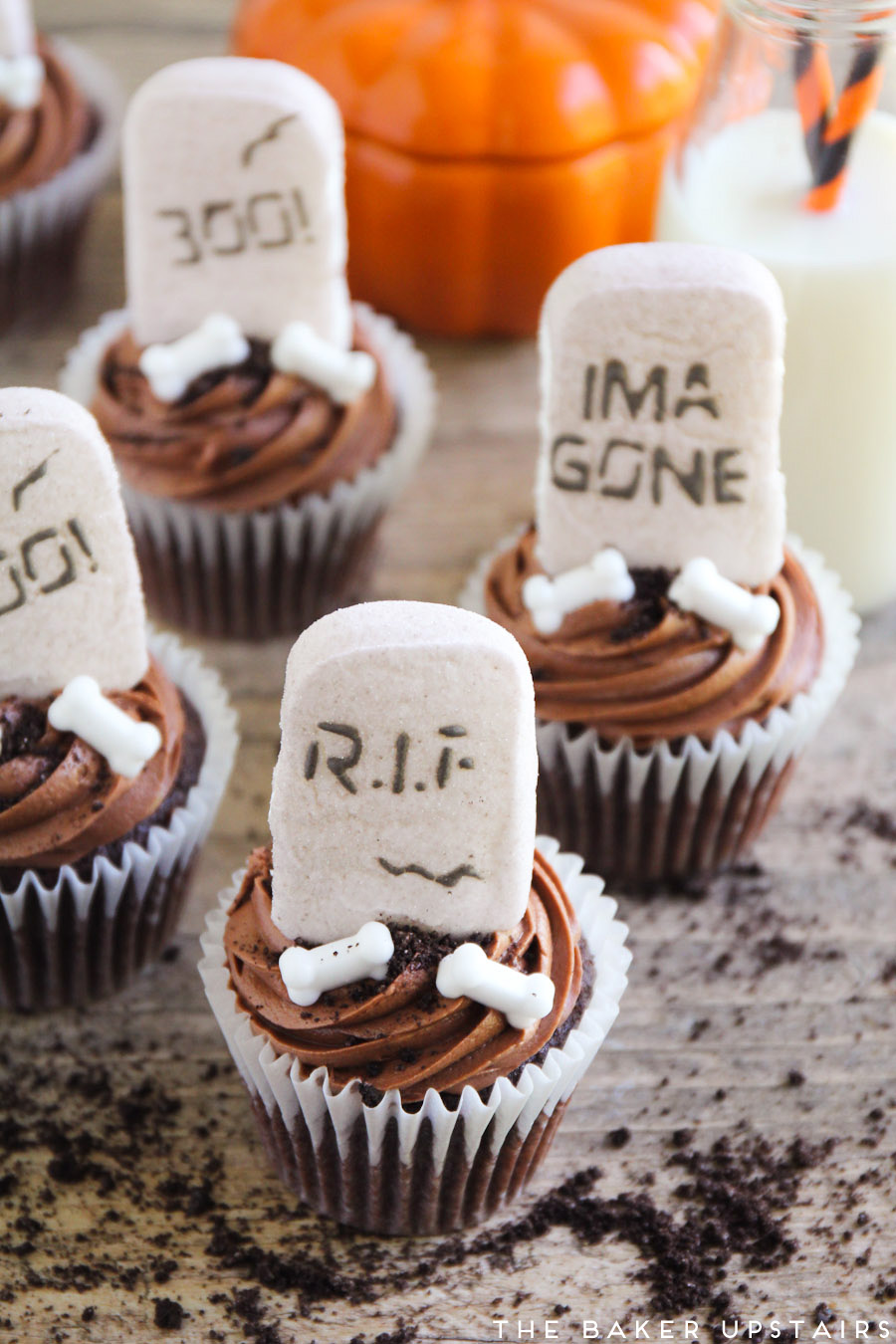 These spooky Halloween cupcakes are so fun to make, and so rich and chocolatey! They're a delicious Halloween dessert!