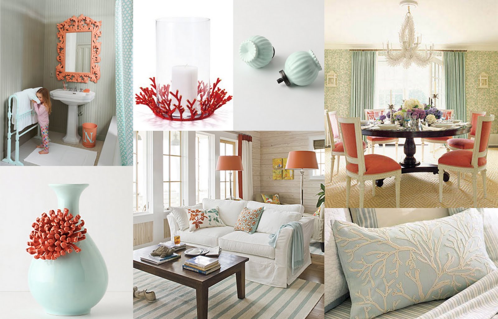 Sugar + Oysters Robins Egg Blue and Coral