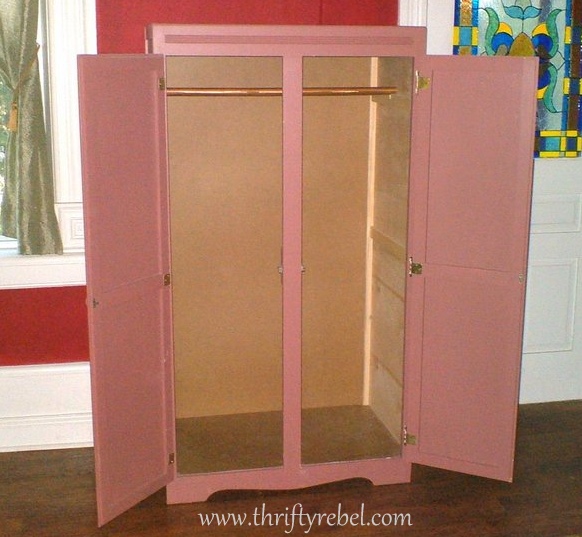 Wardrobe Makeover Into Computer Armoire Color Me Thrifty