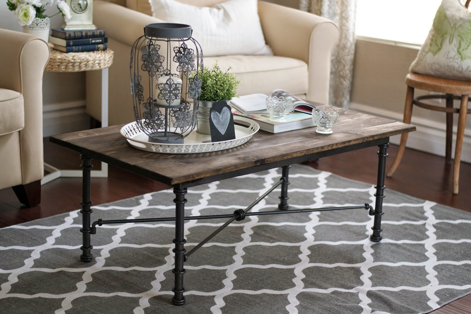 Gallery wall + DIY industrial coffee table. Paddington Way.