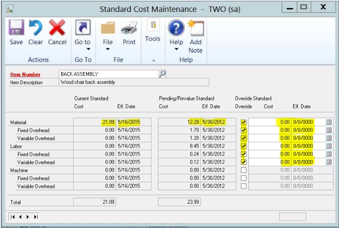 Redbeard S Blog Resetting Pending Standard Cost Changes In