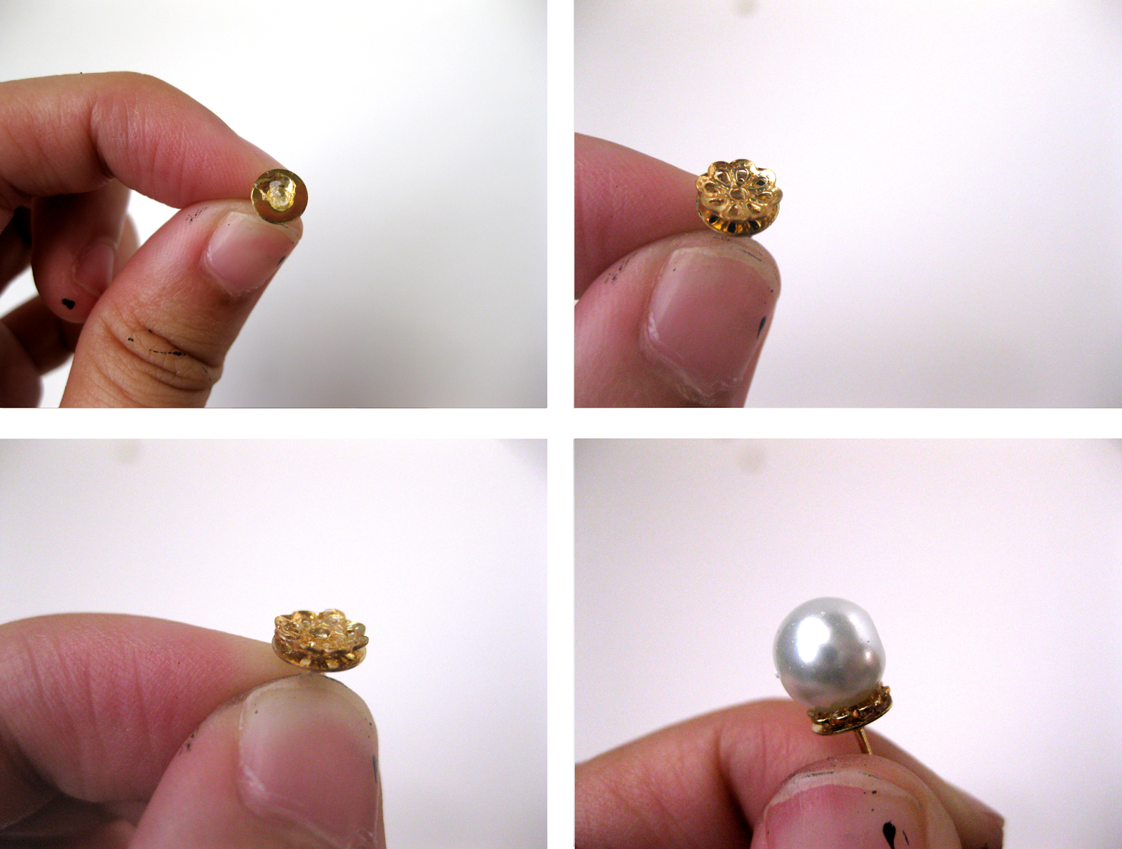 Cafe Craftea DIY Simple Pearl Studs