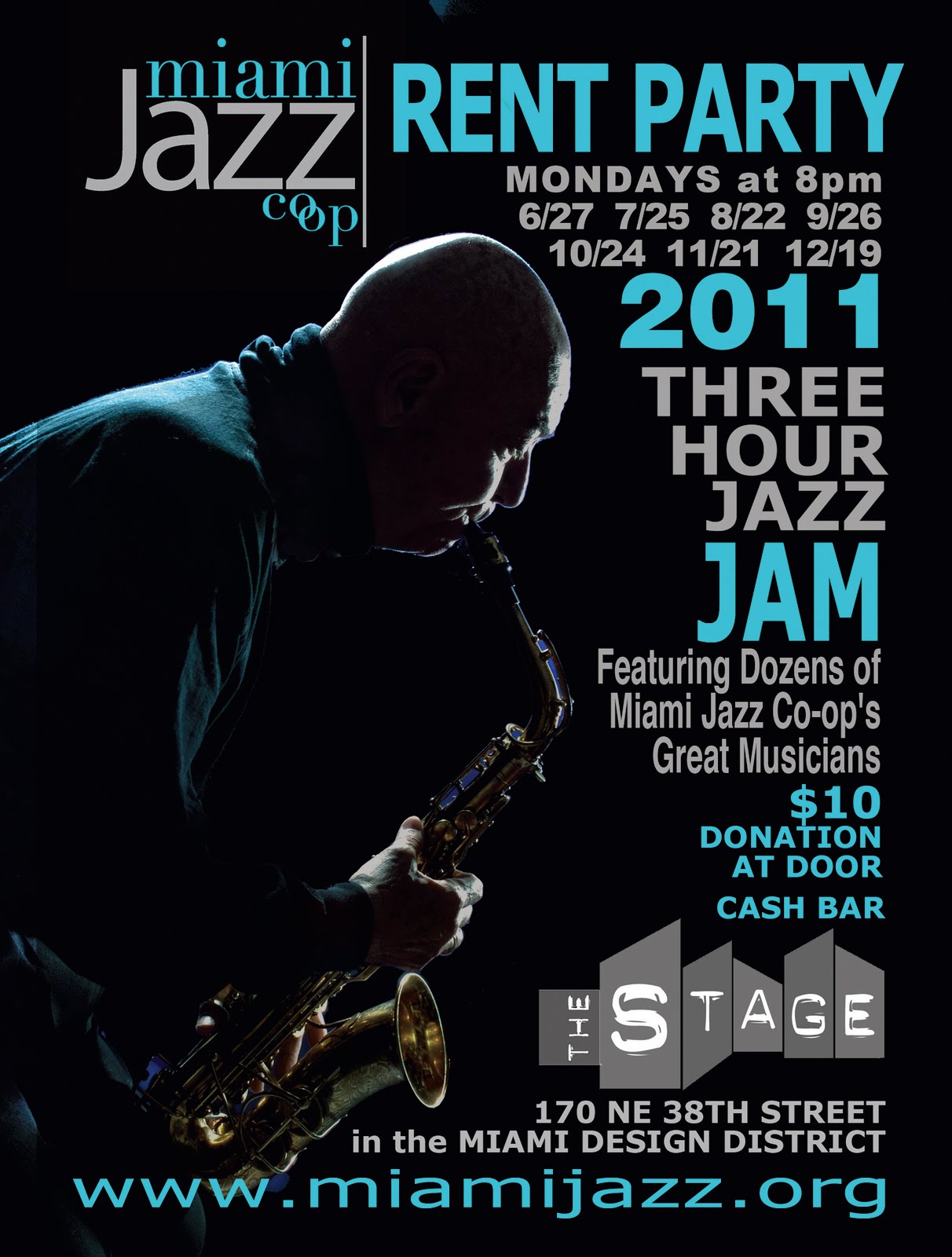 The Stage Monday Nov 21st Miami Jazz Cooperative Rent Party!!!