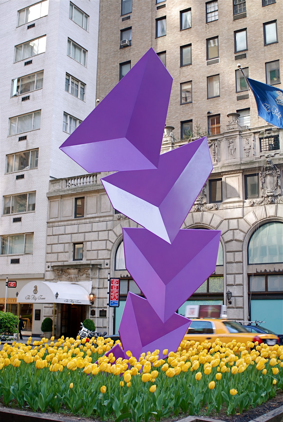 NYC ♥ NYC Yellow Tulips Enhance Rafael Barrios Sculptures on Park Avenue