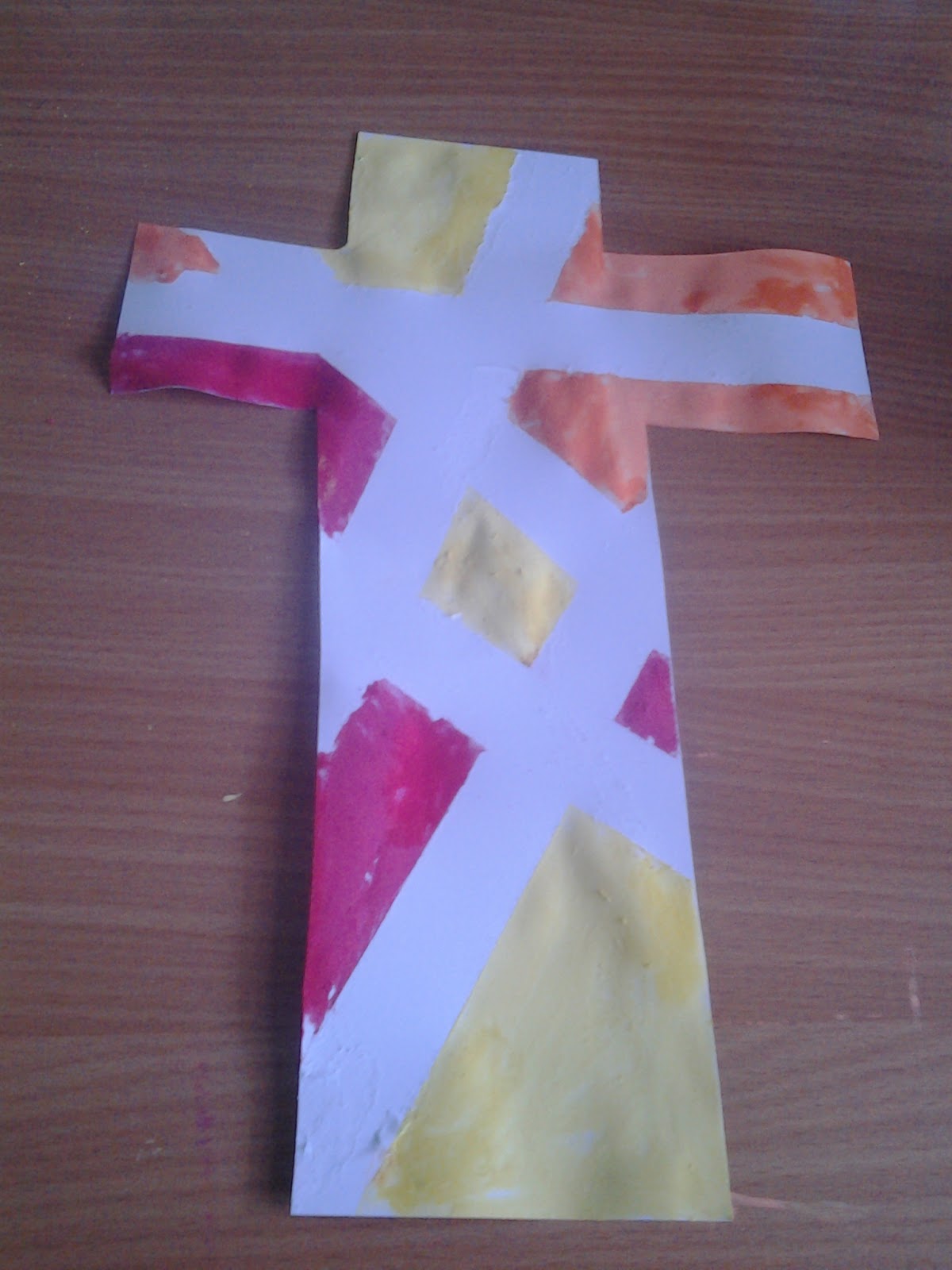 Flame Creative Children's Ministry Messy Easter Crafts Tape Resist Cross