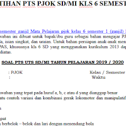 Soal Latihan Pts Pjok Sd Mi Kls 6 Semester 1 Saudagarsoal