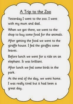 Recount writing for kids picture