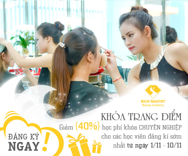 Ưu đãi tẹt ga: GIẢM 40% học phí khóa dạy học trang điểm