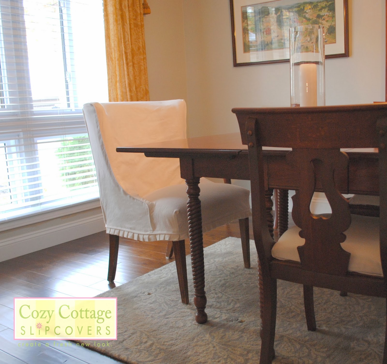 Cozy Cottage Slipcovers White Slipcovers in the Dining Room