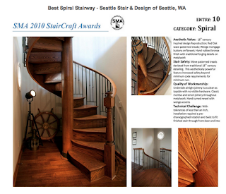 Best Spiral Stairway, Seattle Stair & Design at SMA StairCraft Awards