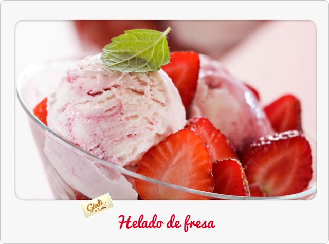 Helado De Fresas. Receta