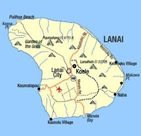 Printable Hawaii maps of Lanai Island