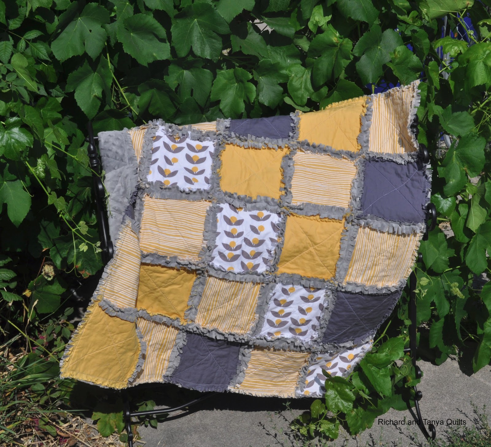 Richard and Tanya Quilts Rag Quilt with all Minky Back