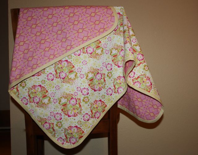 Stitched Together Tutorial A Receiving Blanket with Bias Binding