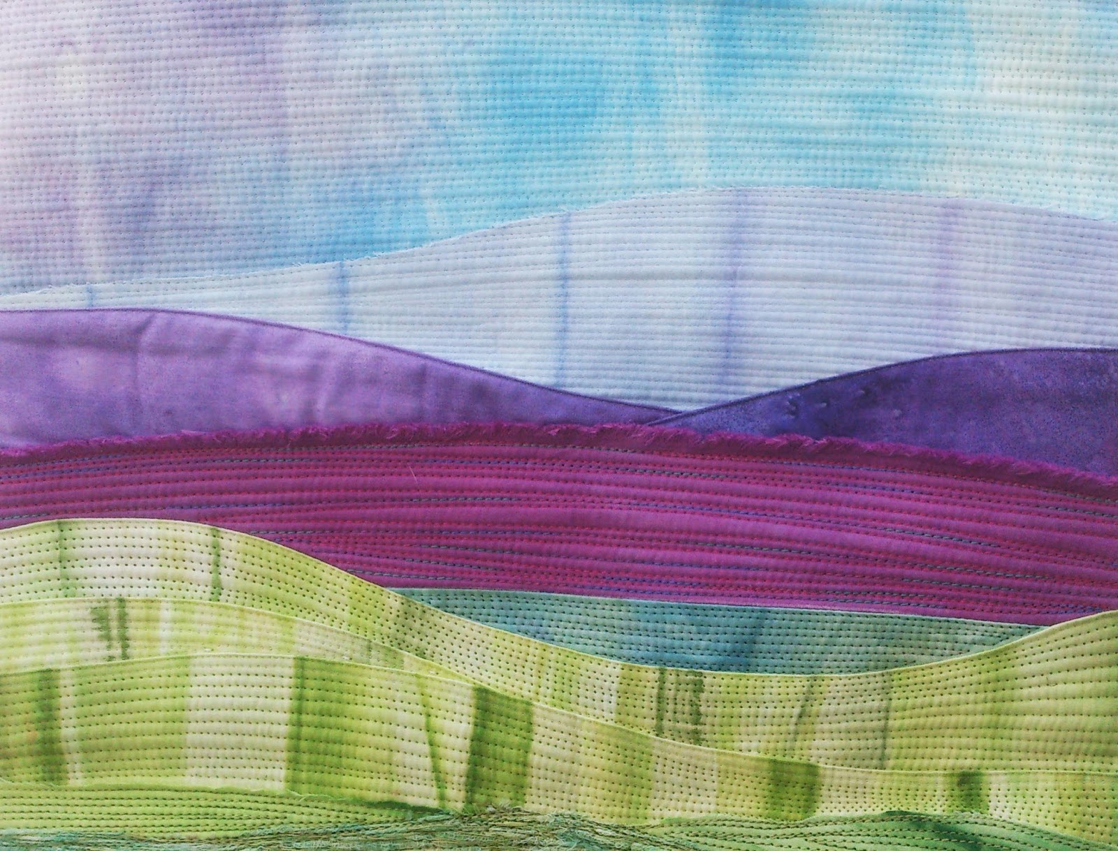 Landscape Quilt detail landscape quilting Quilt Routes
