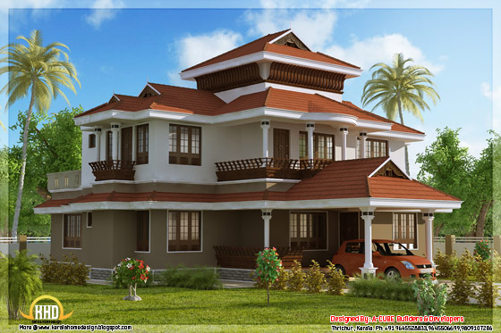 2437 square feet 4 bedroom stunning Kerala home design - May 2012