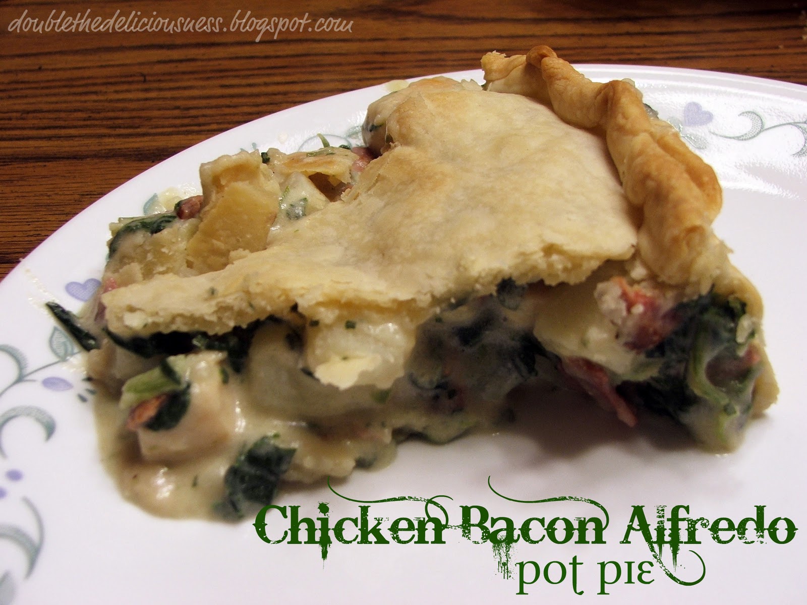 Double the Deliciousness Chicken Bacon Alfredo Pot Pie