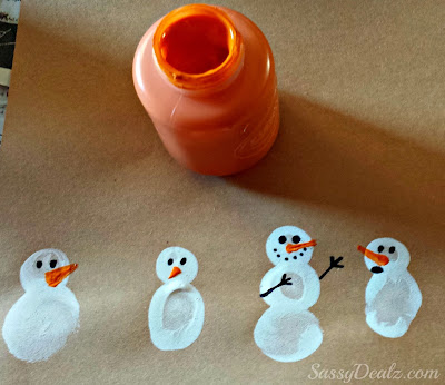 fingerprint snowman craft for christmas