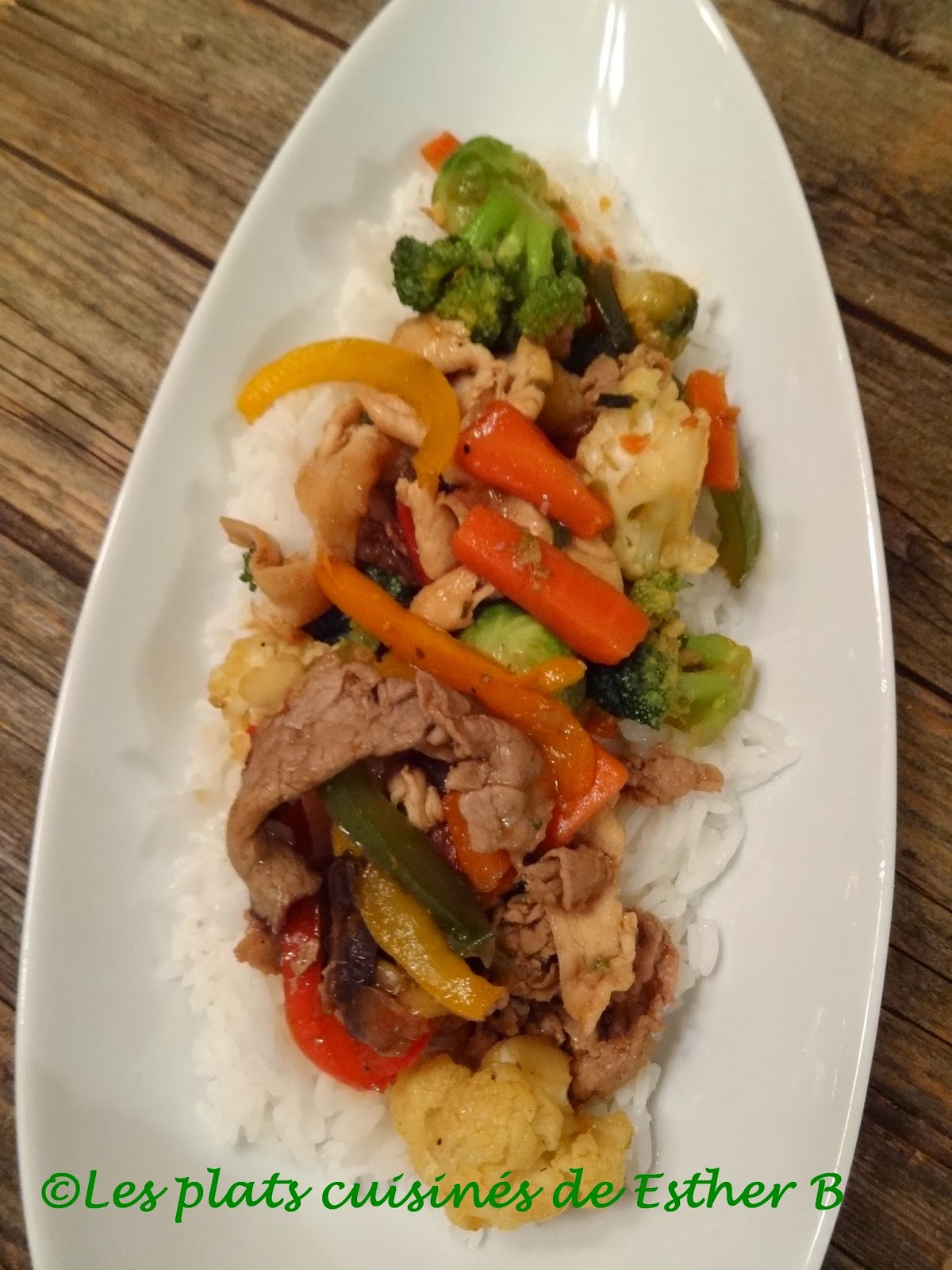 Les plats cuisinés de Esther B Fondue chinoise en sauté