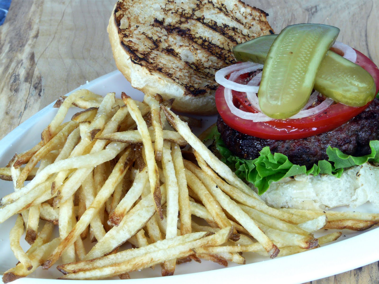 Thibeault's Table Grilled Burgers with Shoestring Fries