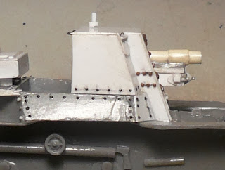 Side view-rivet details, shortened gun barrel