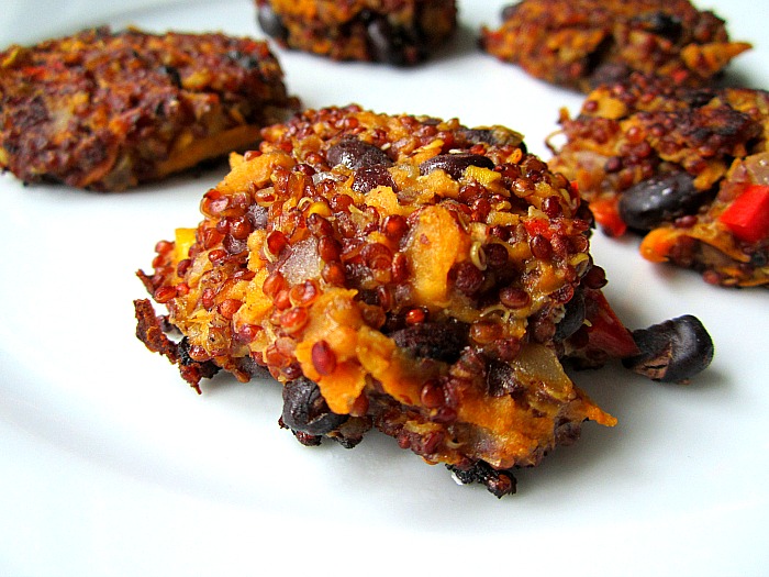 Sweet Potato w/ Quinoa & Black Bean Cakes