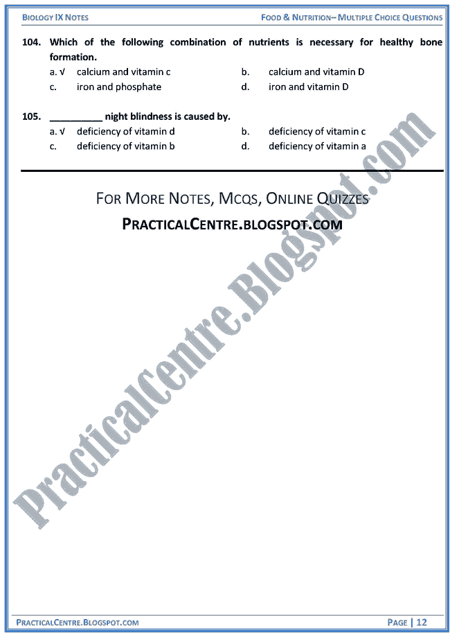 food-and-nutrition-mcqs-biology-ix