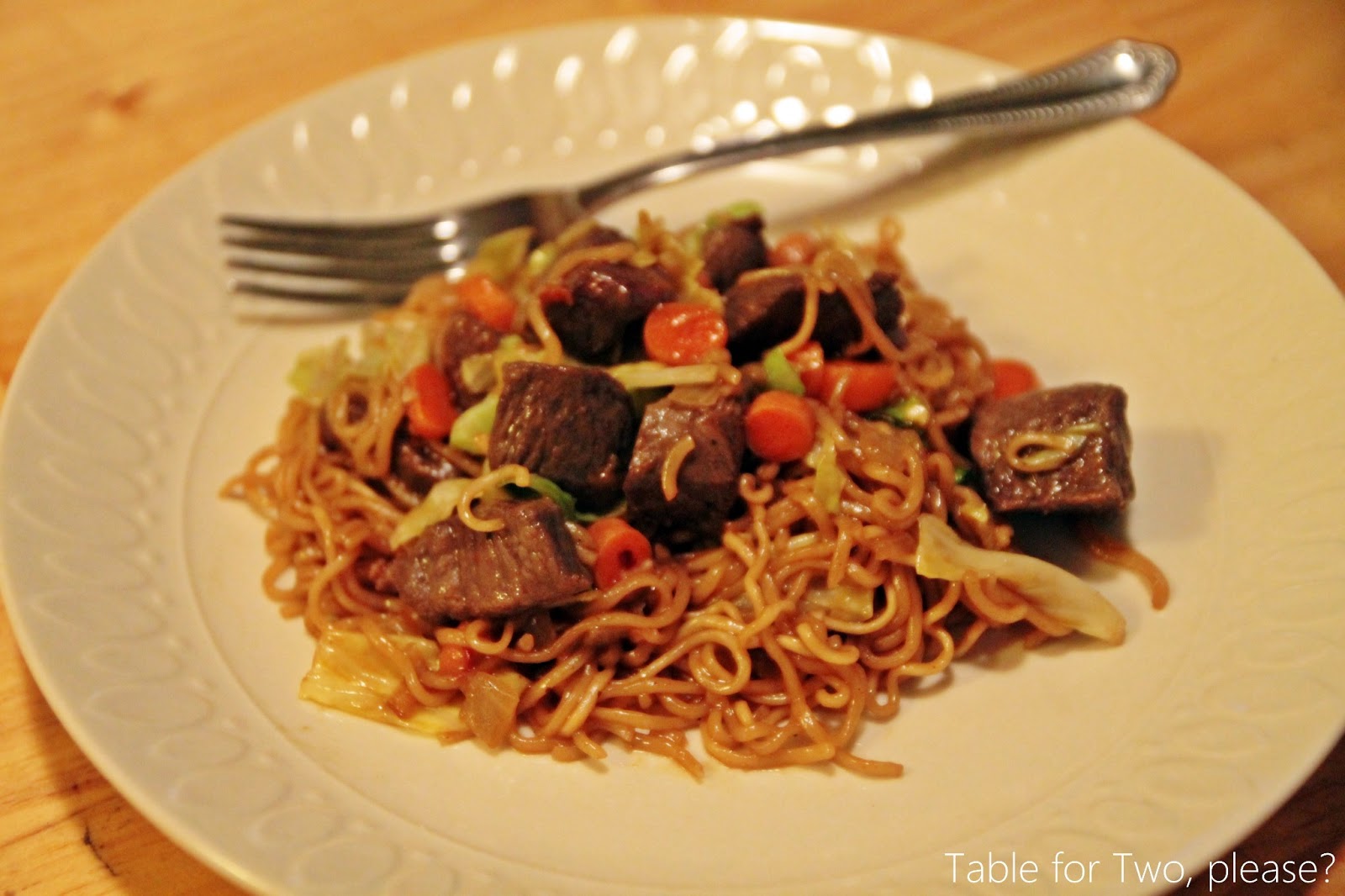 Table for Two, please? Yakisoba Noodles with Beef