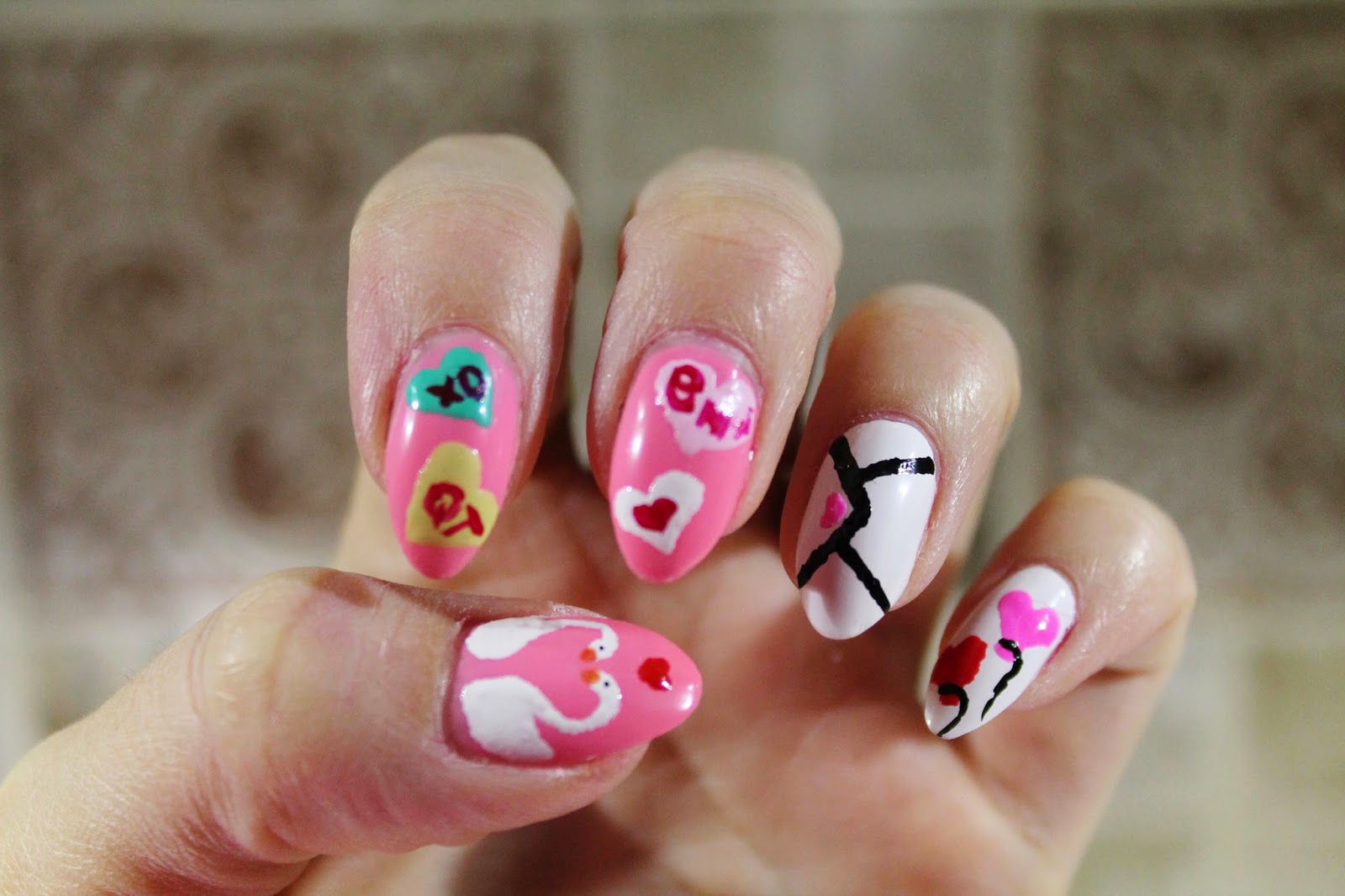 Be My Valentine Nail Art Tutorial Jersey Girl, Texan Heart