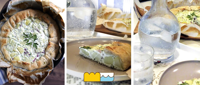 torta salata con patate, prezzemolo e acciughina