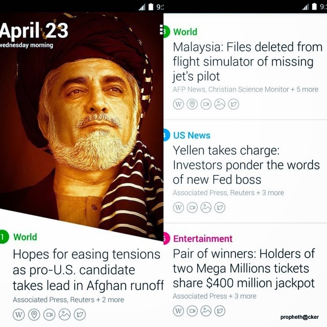 New News Android app with Strip View names Yahoo News Digest 