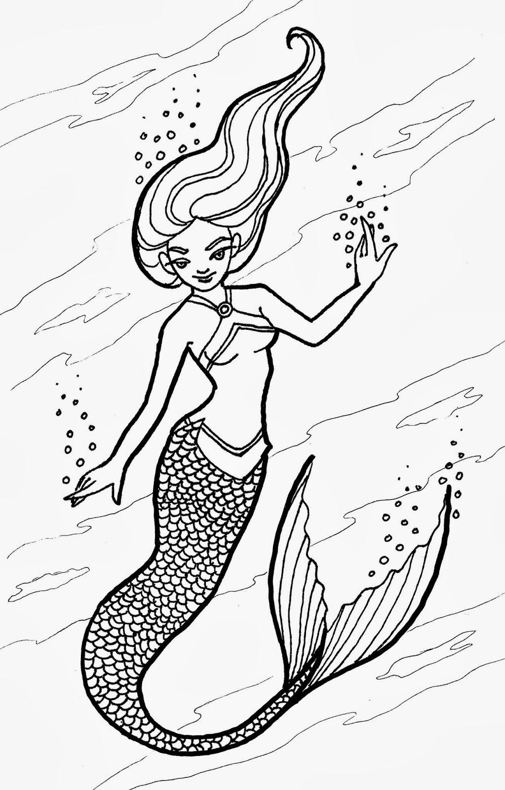(free!) Original Coloring Pages: Mermaid Scales