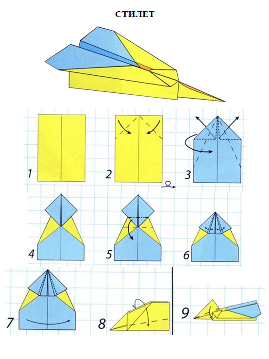 Инструкция как сделать самолетик из бумаги