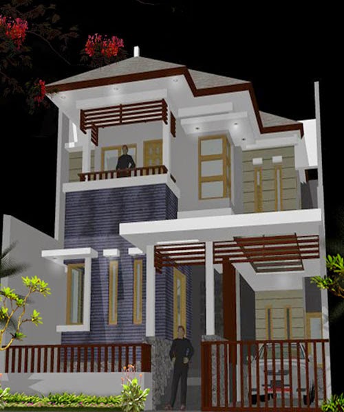 Rancangan Rumah Minimalis 2 Lantai Pojok | Godean.Web.Id