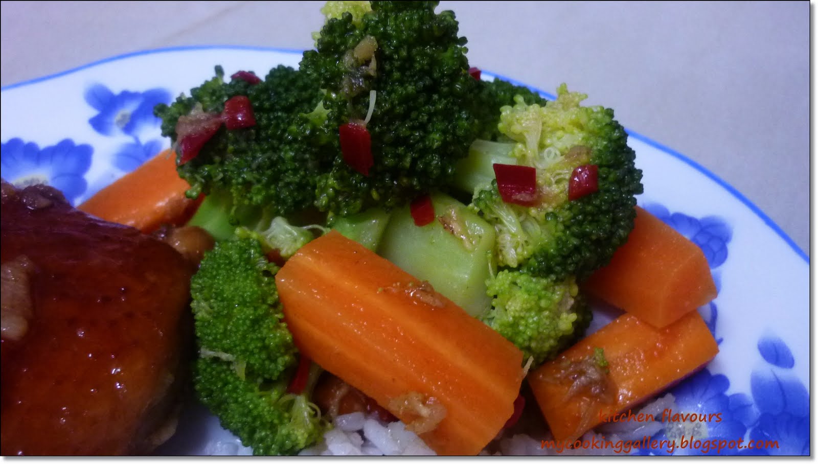 kitchen flavours Ina's Indonesian Ginger Chicken and Jamie's Broccoli
