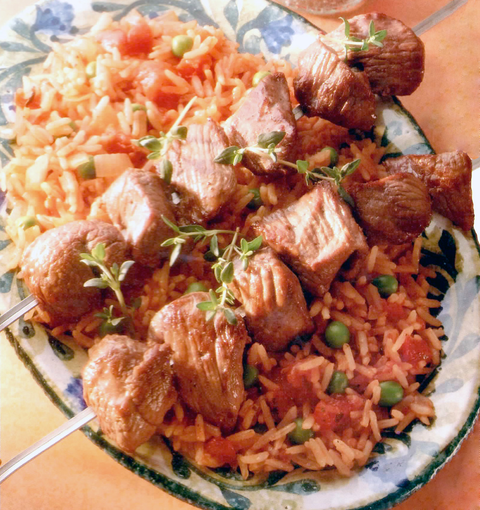 Recipes Blog Lamb Kebabs with Tomato Rice Recipe