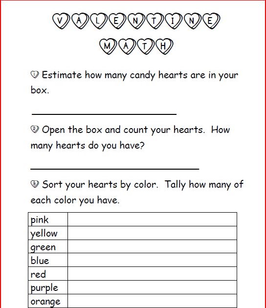 Classroom Freebies Too: Valentine's Day Math!