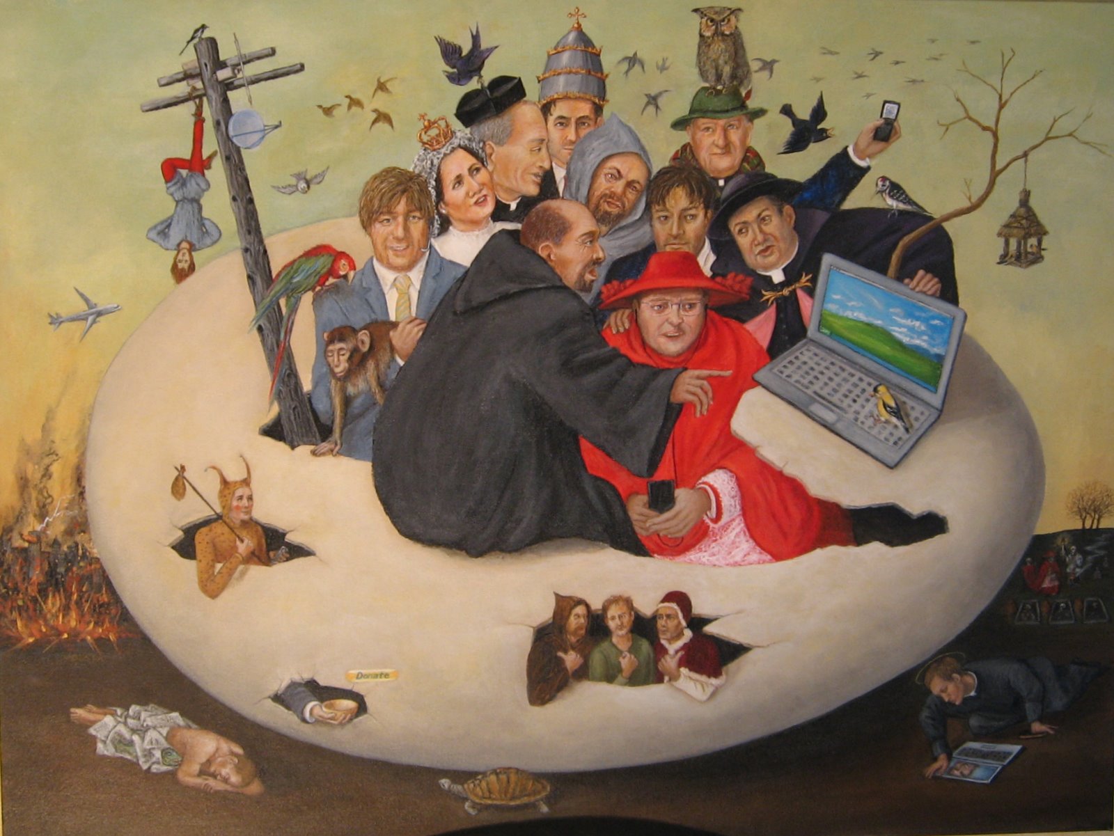 Abbey Roads Concert in an Egg A contemporary copy after Hieronymous Bosch