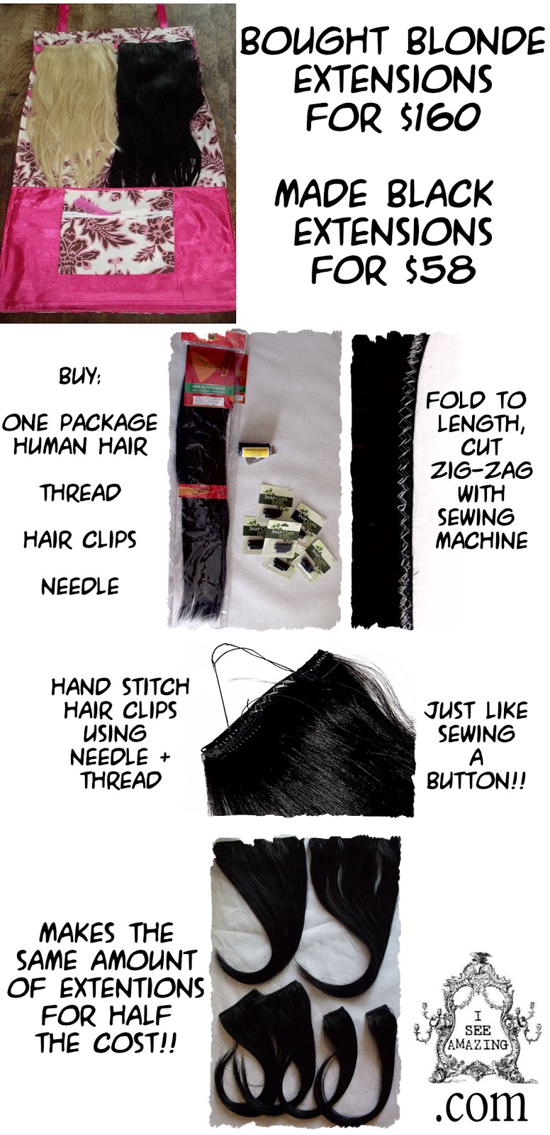 I See Amazing DIY Hair Extensions Tutorial