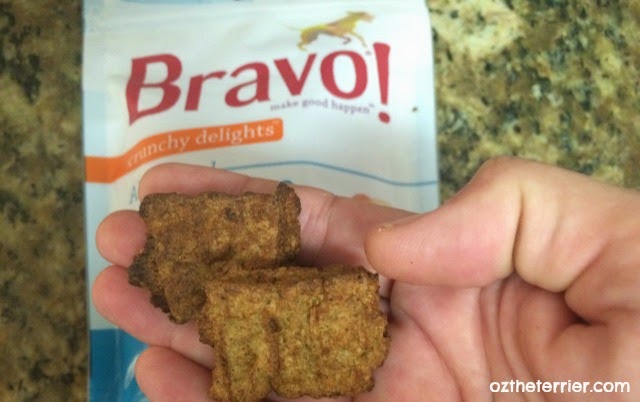 Bravo Crunchy Delights are perfect sized crunchy treats for dogs